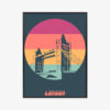 Plakat w ramie Londyn Tower Bridge retro Premium