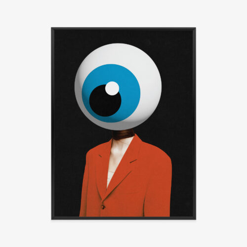 Plakat w ramie surrealizm postać z okiem Premium