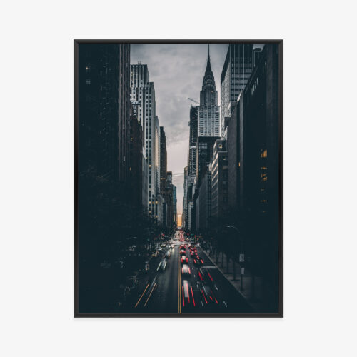 Plakat w ramie Nowy Jork noc panorama Premium