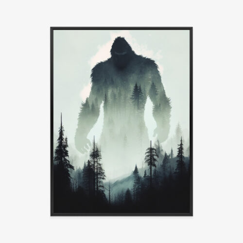 Plakat w ramie las Surrealizm sylwetka potwora Premium