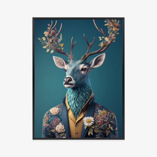 Plakat w ramie Jeleń Surrealizm portret elegancki Premium