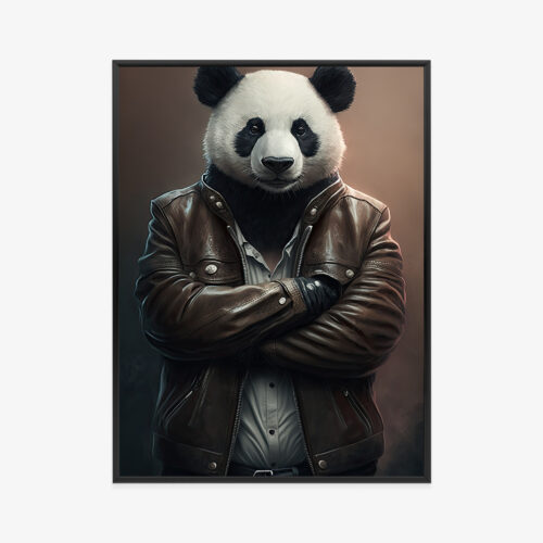 Plakat w ramie Panda Portret zabawny Premium