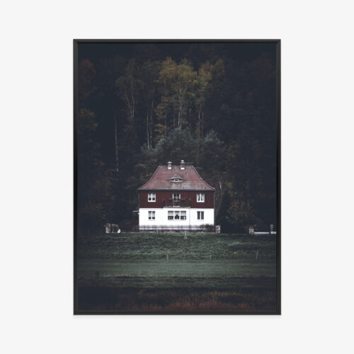 Plakat w ramie Dom Leśny Architektura Samotność Premium