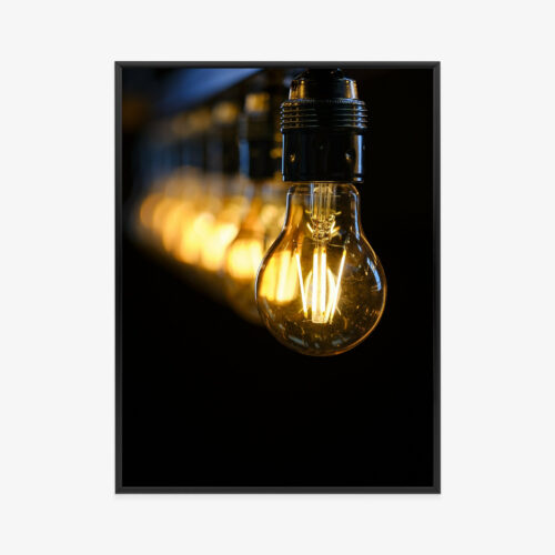 Plakat w ramie Żarówka Retro Minimalizm Premium