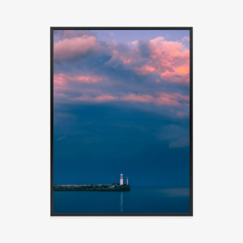 Plakat w ramie Latarnia Morska Minimalizm Zachód Słońca Premium