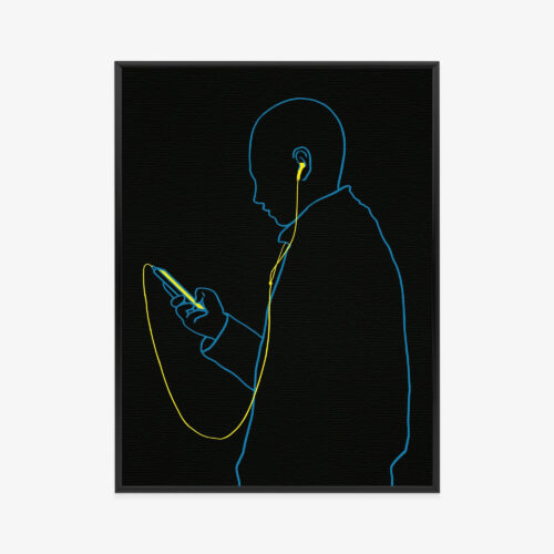 Plakat w ramie Sylwetka Minimalistyczny Słuchawki Premium