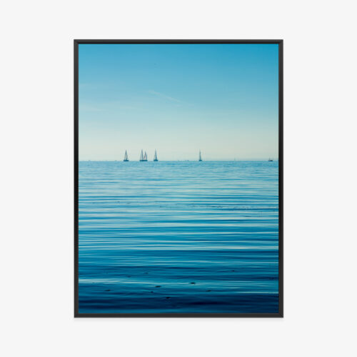 Plakat w ramie Morze Żaglówki Spokój Premium