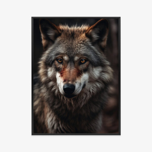 Plakat w ramie Wilk Dzika natura Portret Premium