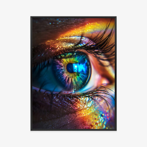 Plakat w ramie Oko Tęczowe detale Abstrakcja Premium