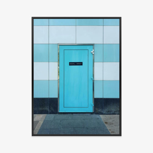 Plakat w ramie Architektura Minimalistyczny Niebieskie drzwi Premium