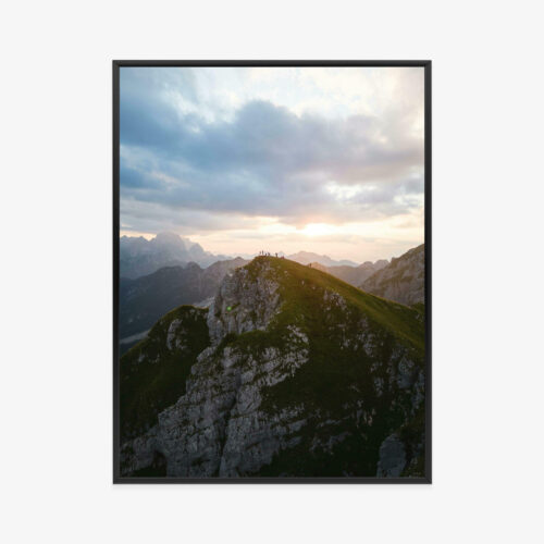 Plakat w ramie Góry Wschód słońca Wędrówka Premium
