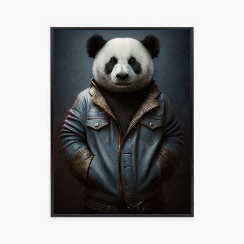 Plakat w ramie Panda Kurtka Stylizowane zwierzę Premium