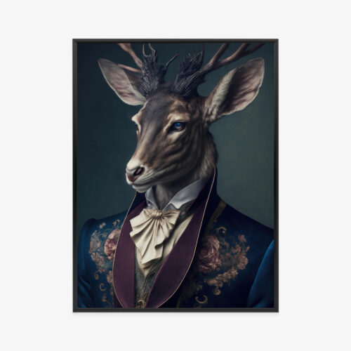 Plakat w ramie Jeleń Frak Stylizowane zwierzę Premium